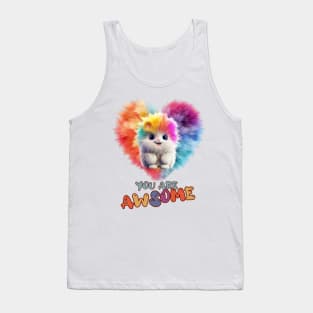 Fluffy: "You are awsome" collorful, cute, furry animals Tank Top